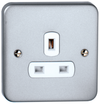 Deta Metal Clad 13A 1 Gang Unswitched Socket & Back Box With Knockouts - M1206