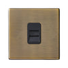 Hamilton Hartland CFX 1 Gang Screwless Slave Telephone Socket - Antique Brass with Black Insert  - 79CTCSB