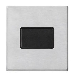 Hamilton Hartland G2 10A 1 Gang Screwless TP Fan Isolator Switch - Satin Steel with Black Insert  - 7G24TPBL-B