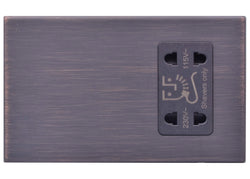 Hamilton Hartland G2 115/230V Screwless Dual Voltage Shaver Socket - Etrium Bronze/Black Inserts  - 7G2EBSHSB