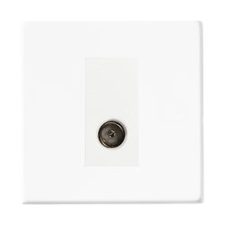 Hamilton Hartland G2 1 Gang Screwless Non-Isolated TV Coaxial 1 In/1 Out Socket - Matt White  - 7G2MWTVW