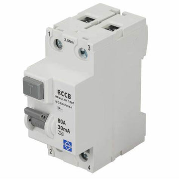 Lewden 80A 2 Pole 30mA Type A 6KA RCD - 80-30-2A