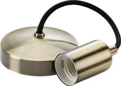 Knightsbridge 6" E27 Contemporary Pendant Set, Antique Brass - 8270AB