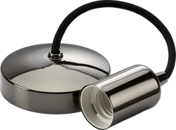Knightsbridge 6" E27 Contemporary Pendant Set, Black Nickel - 8270BN