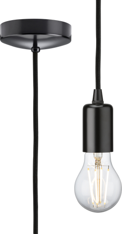 Knightsbridge 1.8m E27 Contemporary Pendant Set, Matt Black - 8270LMB
