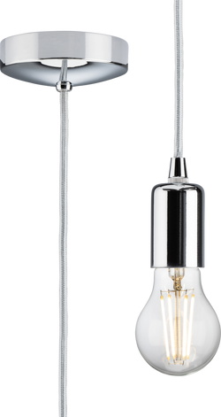 Knightsbridge 1.8m E27 Contemporary Pendant Set, Polished Chrome - 8270LPC