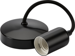 Knightsbridge 6" E27 Contemporary Pendant Set, Matt Black - 8270MB