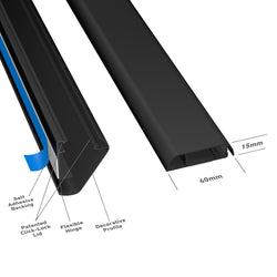 D-Line 1m TV Drop Trunking 60x15mm Black - R1D6015B