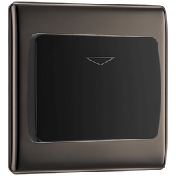 BG Nexus Metal Hotel Key Card Switch 16A - Black Insert - Black