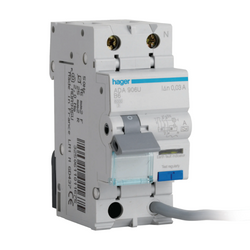 Hager 6A 1P+N RCBO B Curve, Type A - ADA906U