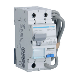 Hager 20A 1P+N RCBO B Curve, Type A - ADA920U