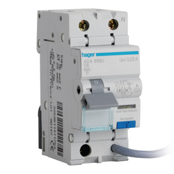 Hager 6A 1P+N RCBO C Curve, Type A - ADA956U