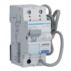 Hager 20A 1P+N RCBO C Curve, Type A - ADA970U