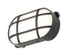Forum Capella 8W LED Oval Grid Bulkhead IP65 - Black - CZ-34026-BLK