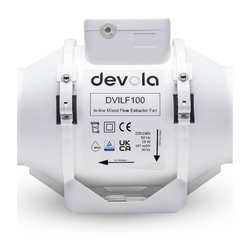 Devola 100mm In-Line Mixed Flow Extractor Fan - DVILF100