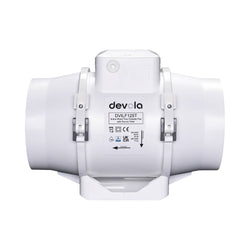 Devola 125mm In-Line Mixed Flow Fan with Timer - DVILF125T
