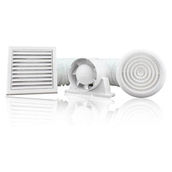 Devola 100mm Axial Showerfan Kit, LED Light and Timer - DVILSFK100TLED
