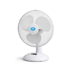 Prem-i-air 12" Compact Desk Fan - 3 Speed Settings, Oscillation & Adjustable Angle - White - EH5522