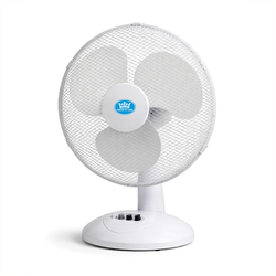 Prem-i-air 16" Compact Desk Fan - 3 Speed Settings, Oscillation & Adjustable Angle - White - EH5798