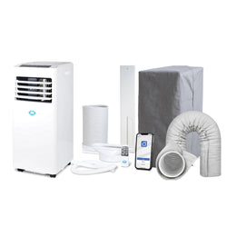 Prem-i-air 4-in-1, 8,000 Btu Portable Air Conditioner, with Remote,WiFi & dust filter, White