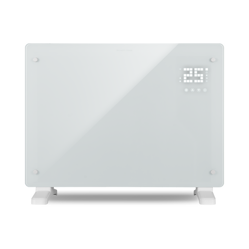 Devola Designer 1.5kW Smart Glass Panel Heater with Timer White - DVPW1500WH