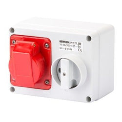 Gewiss 16A Socket & Switch Outlet 3P+E, 400V - GW66008
