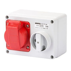 Gewiss 16A Socket & Switch Outlet 3P+N, 400V - GW66009