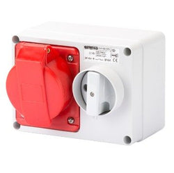 Gewiss 32A Socket & Switch Outlet 3P+E, 400V - GW66019