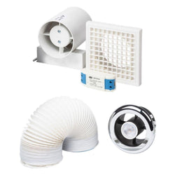 Manrose 100mm (4") Showerlite Inline LED Shower Light Extractor Fan Kit - LEDSLKTC