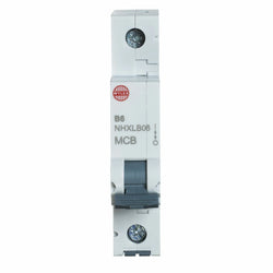 Wylex 6A 6kA Single Pole MCB - Type B  - NHXLB06