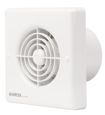 Manrose 4.8W 100mm (4") Quiet Axial Bathroom Extractor Fan with Timer - QF100T
