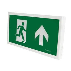 Robus Rex 3.5W Maintained Slim Exit Box C/W Up, Down Left, Right Legends White - REX4P0-01