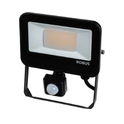 Robus Selest  20W Floodlight with PIR IP65 CCT3 C/W 1m Flex Black - RST20CCT3P-04