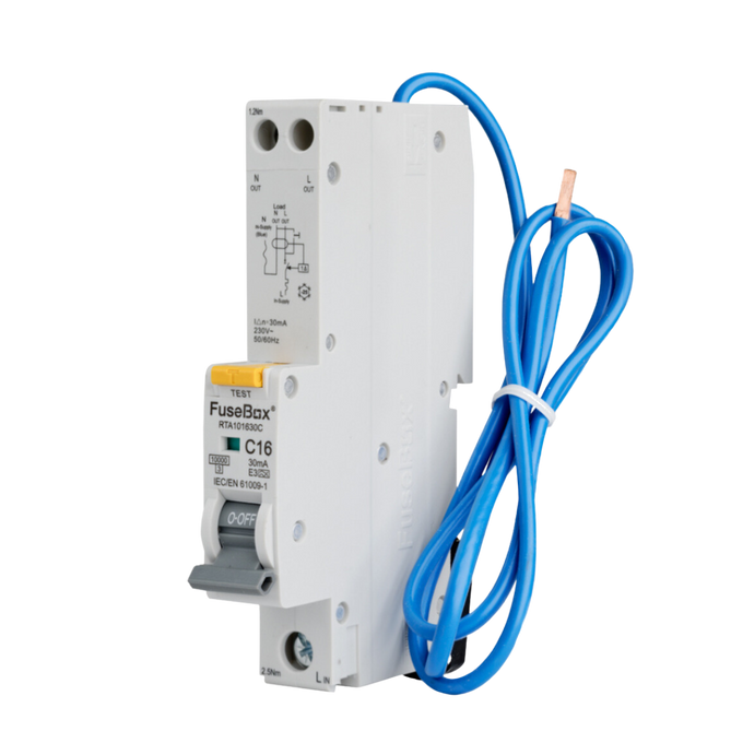 Tpn Rcbo FuseBox TPN 16A C Curve Type A RCBO, 30MA - RTA101630C