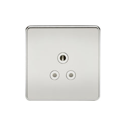 Knightsbridge Screwless 5A Unswitched Socket - Polished Chrome with White Insert - SF5APCW