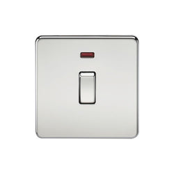 Knightsbridge Screwless 20A 1G DP Switch with Neon - Polished Chrome - SF8341NPC