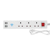 ENERJ Smart 3 Gang Extension Lead with USB, White - SHA5318
