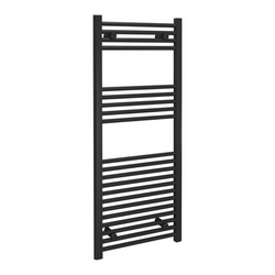 Kudox 400W Straight Thermostatic Towel Rail 500x1100mm, Black - KTR400STRTH5X11MB - 349935