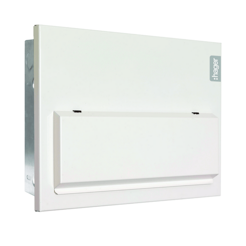 Hager 18 Way Flush Mounted Consumer Unit 100A, with Surge Protection