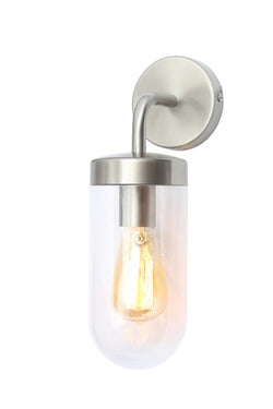 Forum Kew Curved E27 Wall Lantern - Stainless Steel - ZN-31809-SST