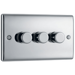 BG Nexus Metal 2-Way Triple Trailing Edge Dimmer Push On/Off -