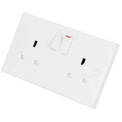 BG 900 Series 13A 2 Gang Single Pole Switched Socket - White  - 922W