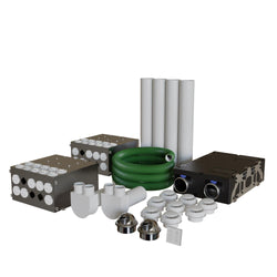 Blauberg Komfort 3-Bed House, Complete Horizontal MVHR Heat Recovery Ventilation Kit - EC-D5B-180-HK4