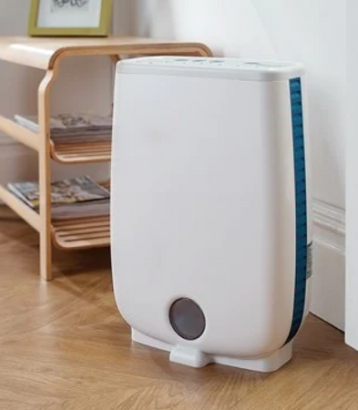 Meaco dehumidifier on laminated flooring