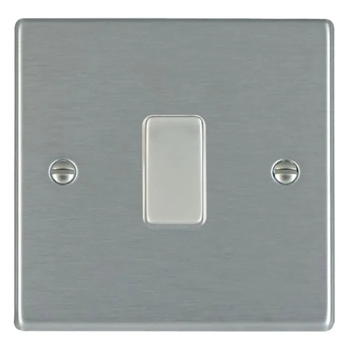Hamilton Hartland 10A 1 Gang Intermediate Light Switch - Satin Steel w ...