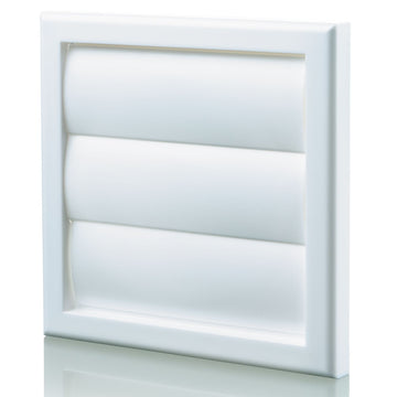 Blauberg Plastic Gravity Shutter Vent - 100mm - Brilliant White - DECOR155X155-100GWHITE