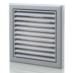 Blauberg Plastic Fixed Blade Grille - 100mm - Slate Grey - DECOR155X155-100SGREY-SG