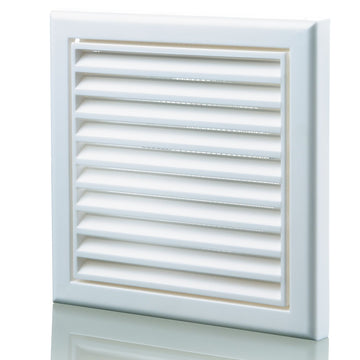 Blauberg Plastic Fixed Blade Grille-150mm-Brilliant White - DECOR185X185-150SWHITE