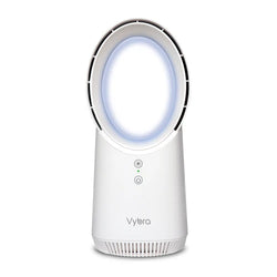 Vybra Solo White – Rechargeable Bladeless Cordless Desktop Fan with Ambient Lighting