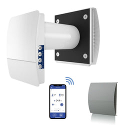 Blauberg Decentralised Single Room Heat Recovery Unit - WiFi - Grey Cowl - VENTO-MINI-AIR-GRY